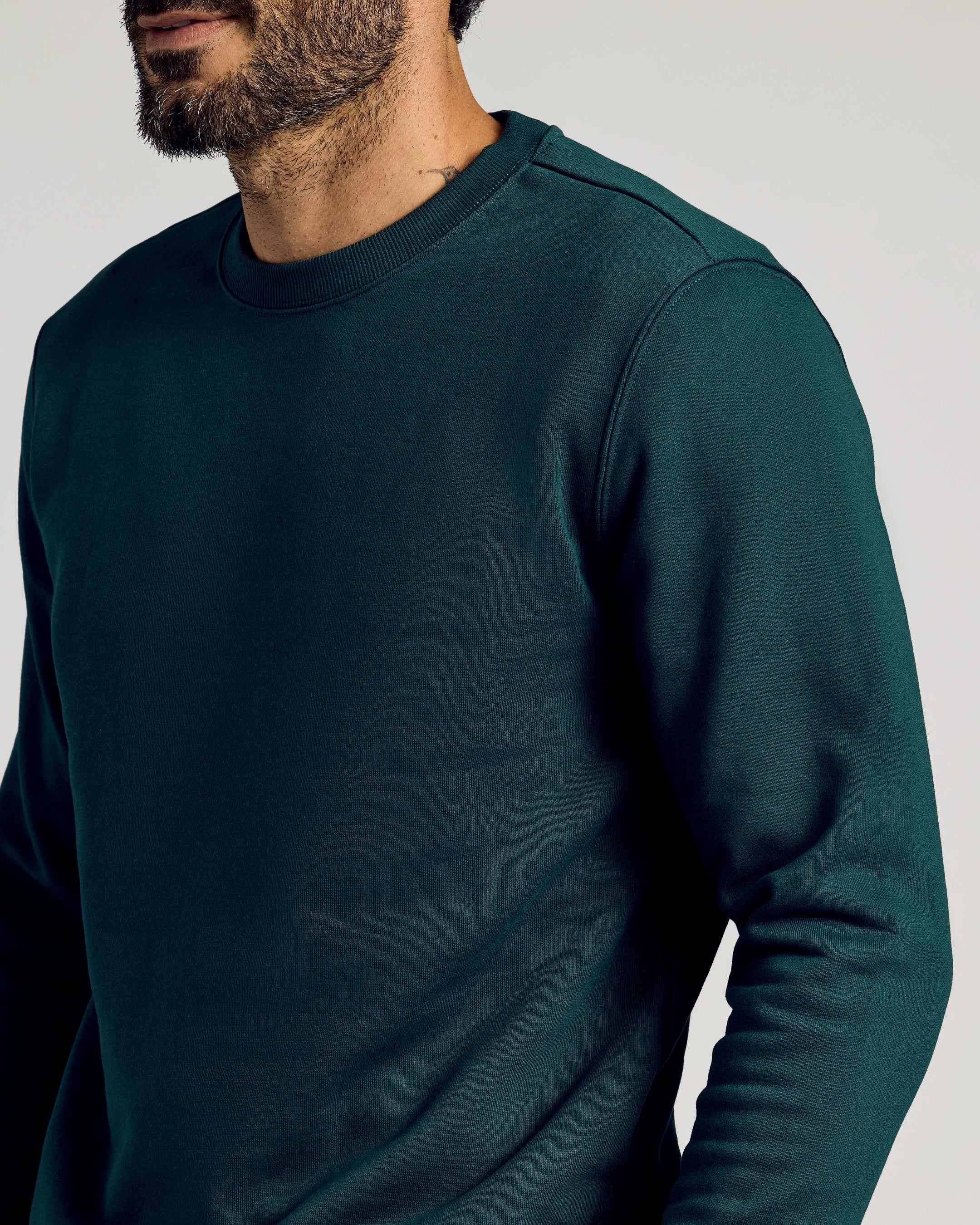 Emerald Fleece French Terry Pullover Crew Neck Sweatshirt