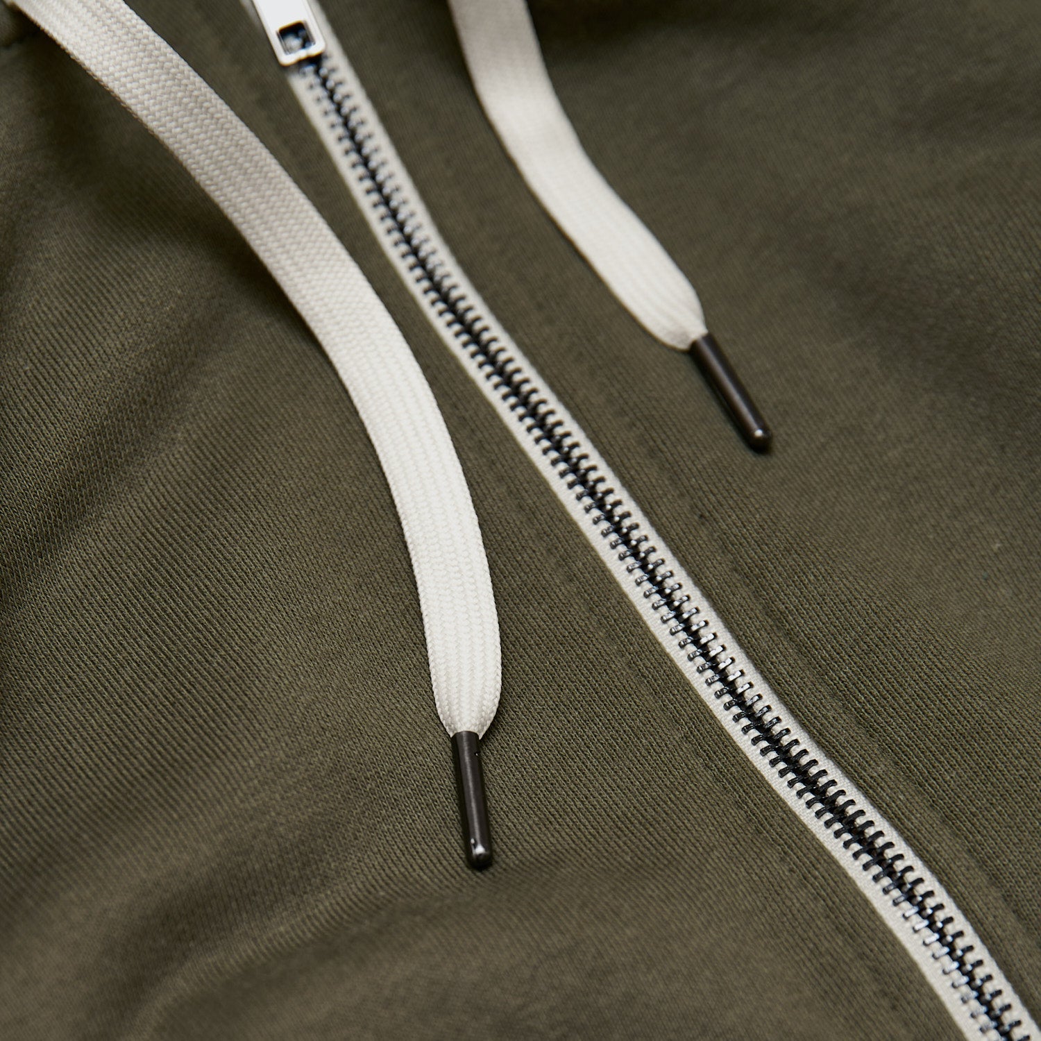 Military Green Fleece French Terry Zip Hoodie
