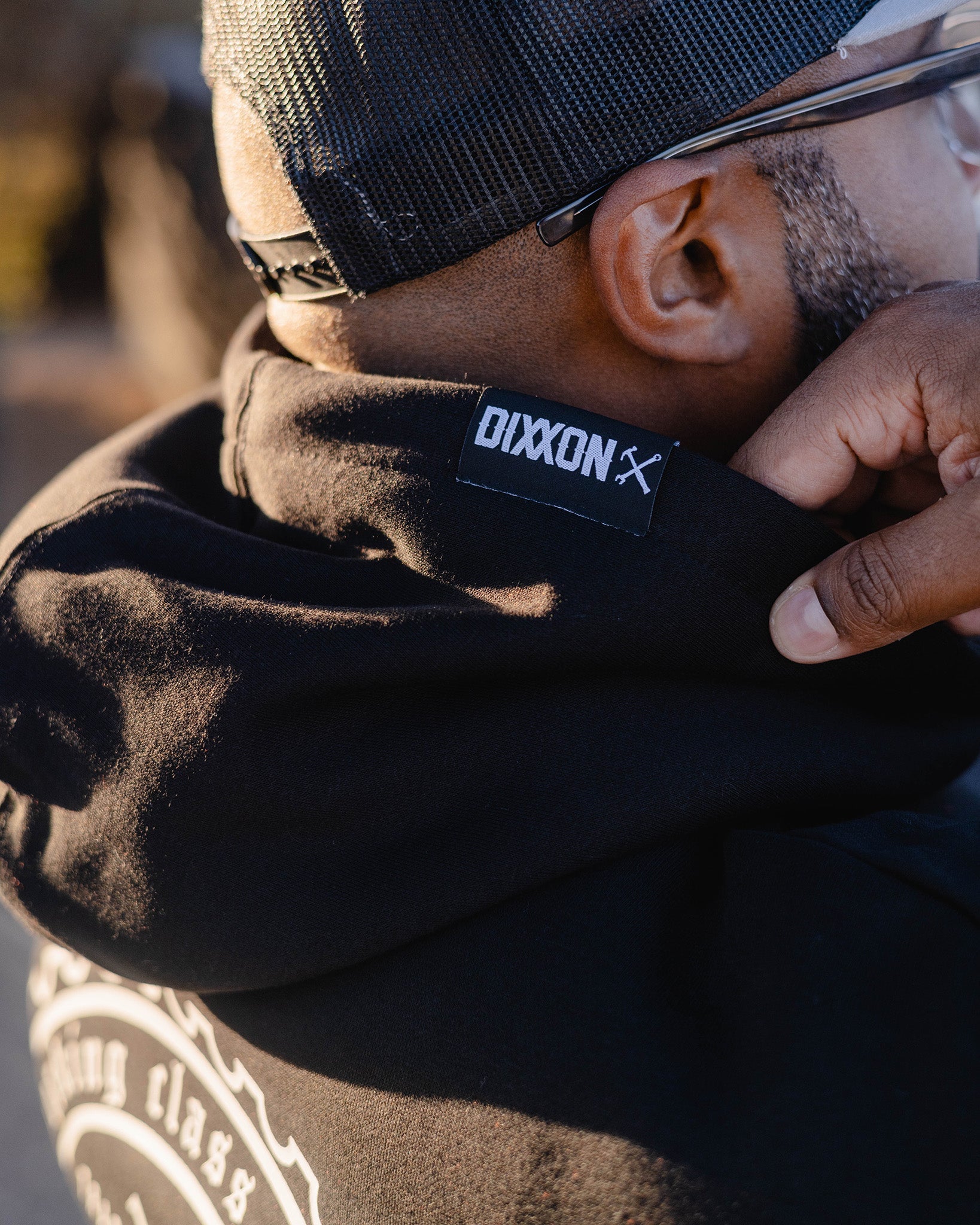 White Working Class Gear Pullover Hoodie - Black
