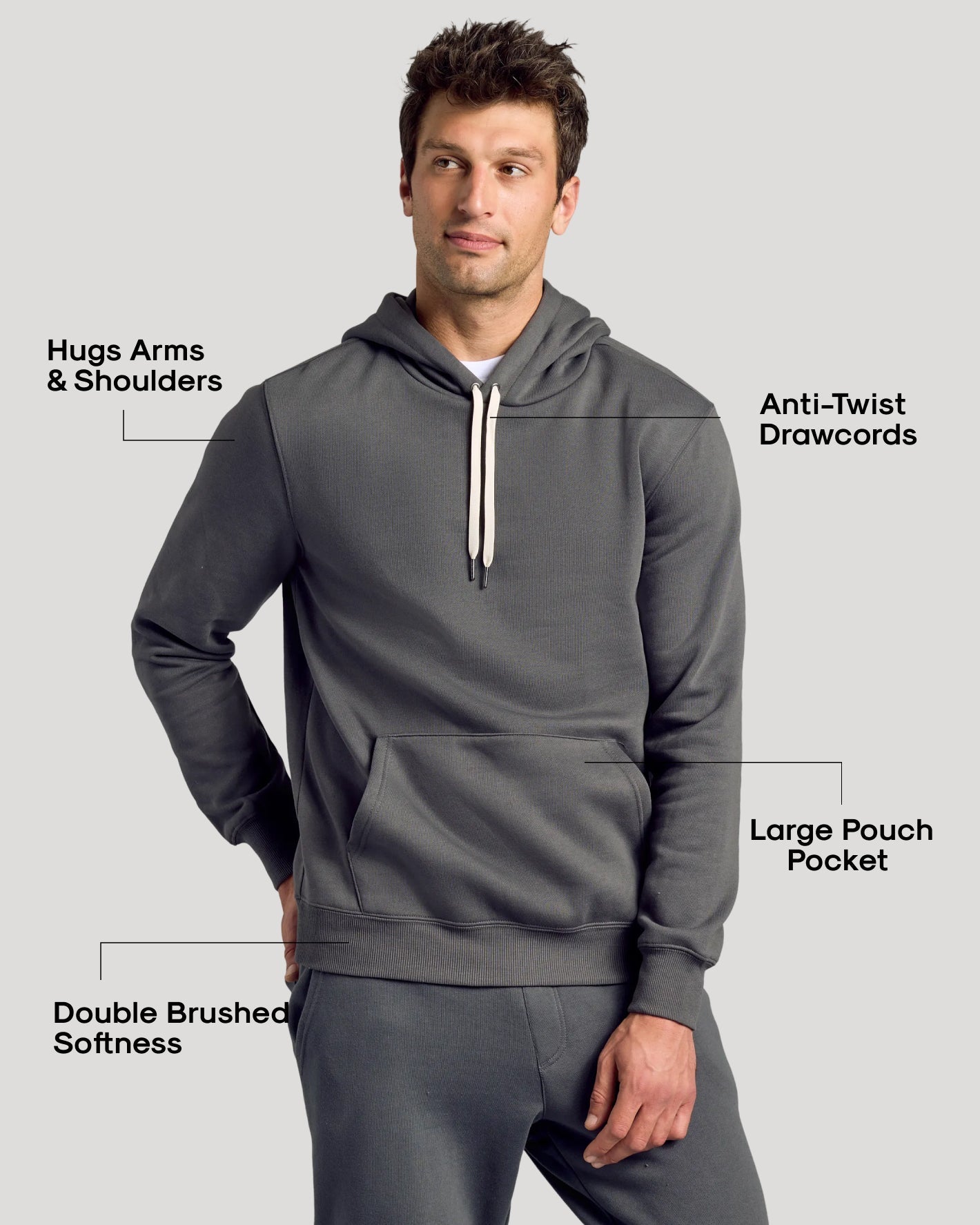 Carbon Fleece French Terry Pullover Hoodie