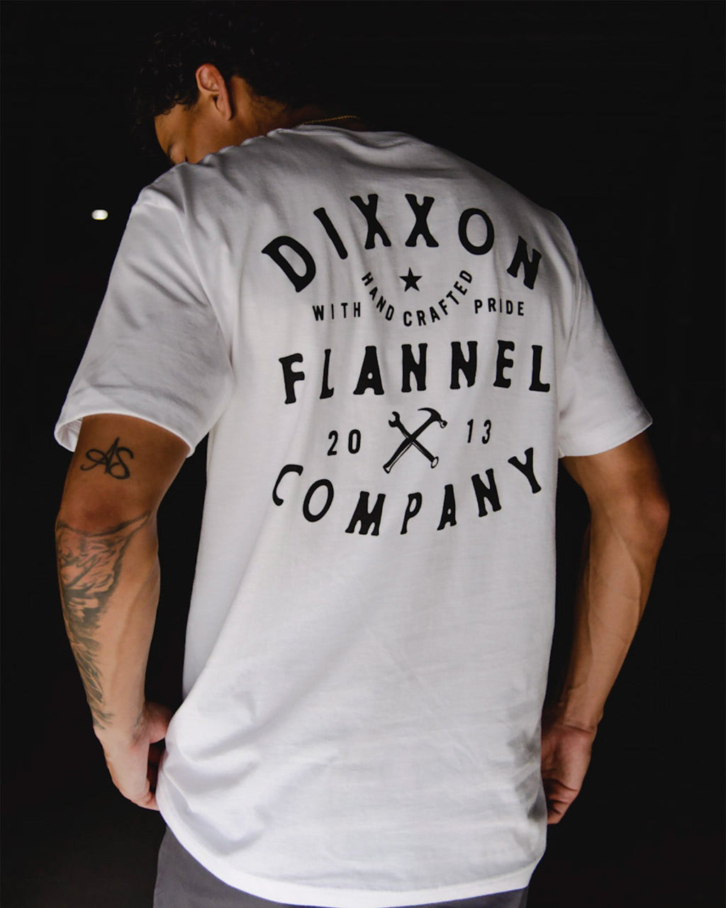Black Hand Crafted T-Shirt - White