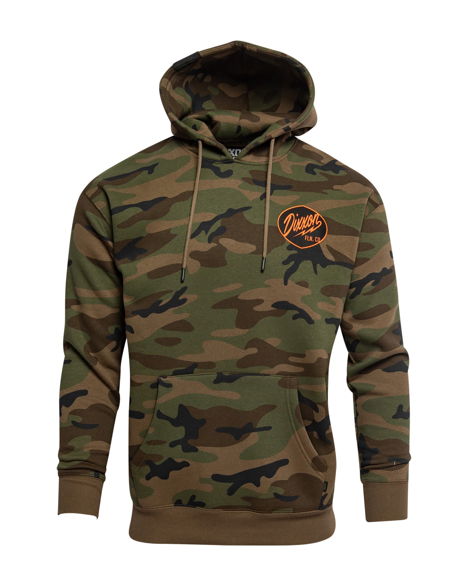 Black & Orange Esso Pullover Hoodie - Green Camo