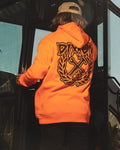 Black Party Crest Pullover Hoodie - Safety Orange