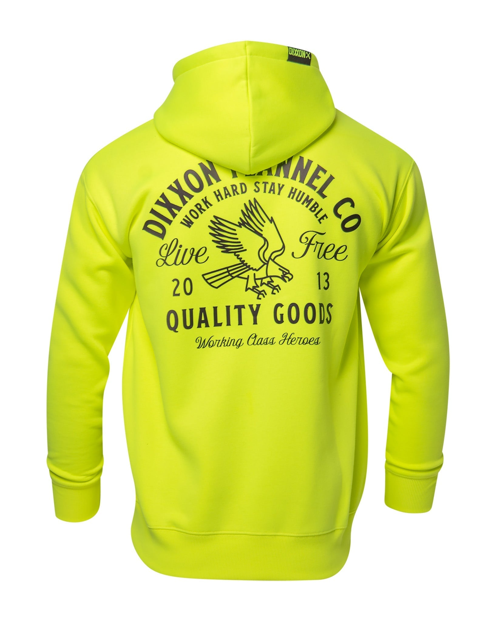 Black Quality Goods Zip Up Hoodie - Safety Yellow
