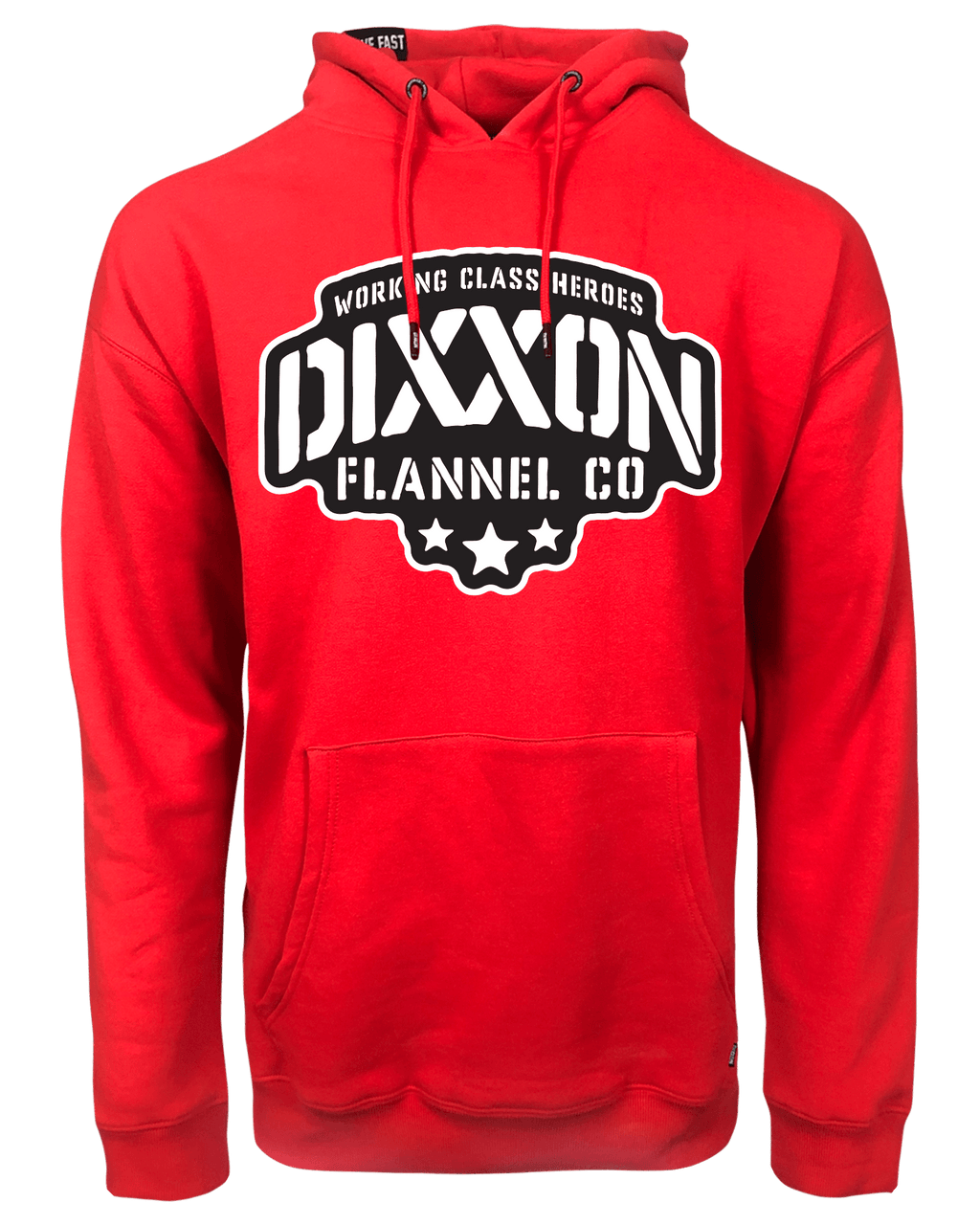 Black Stencil Pullover Hoodie - Red
