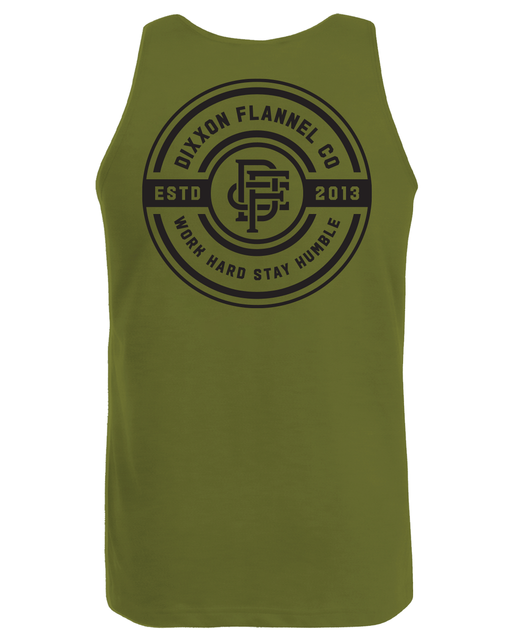 Black Work Hard Badge Tank - O.D. Green