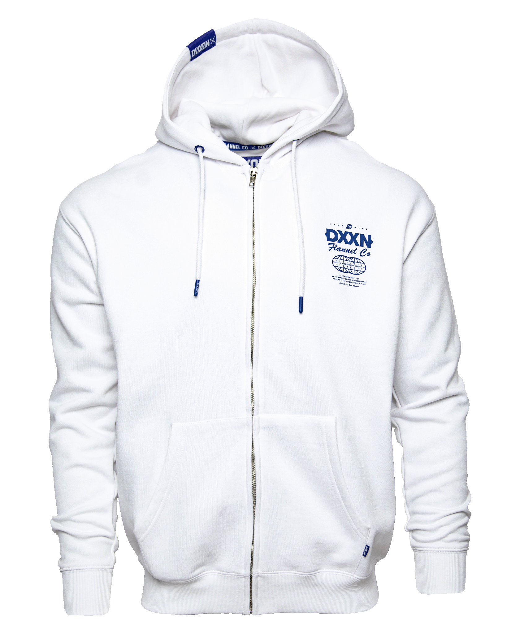 Blue Tech Zip Up - White
