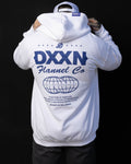 Blue Tech Zip Up - White