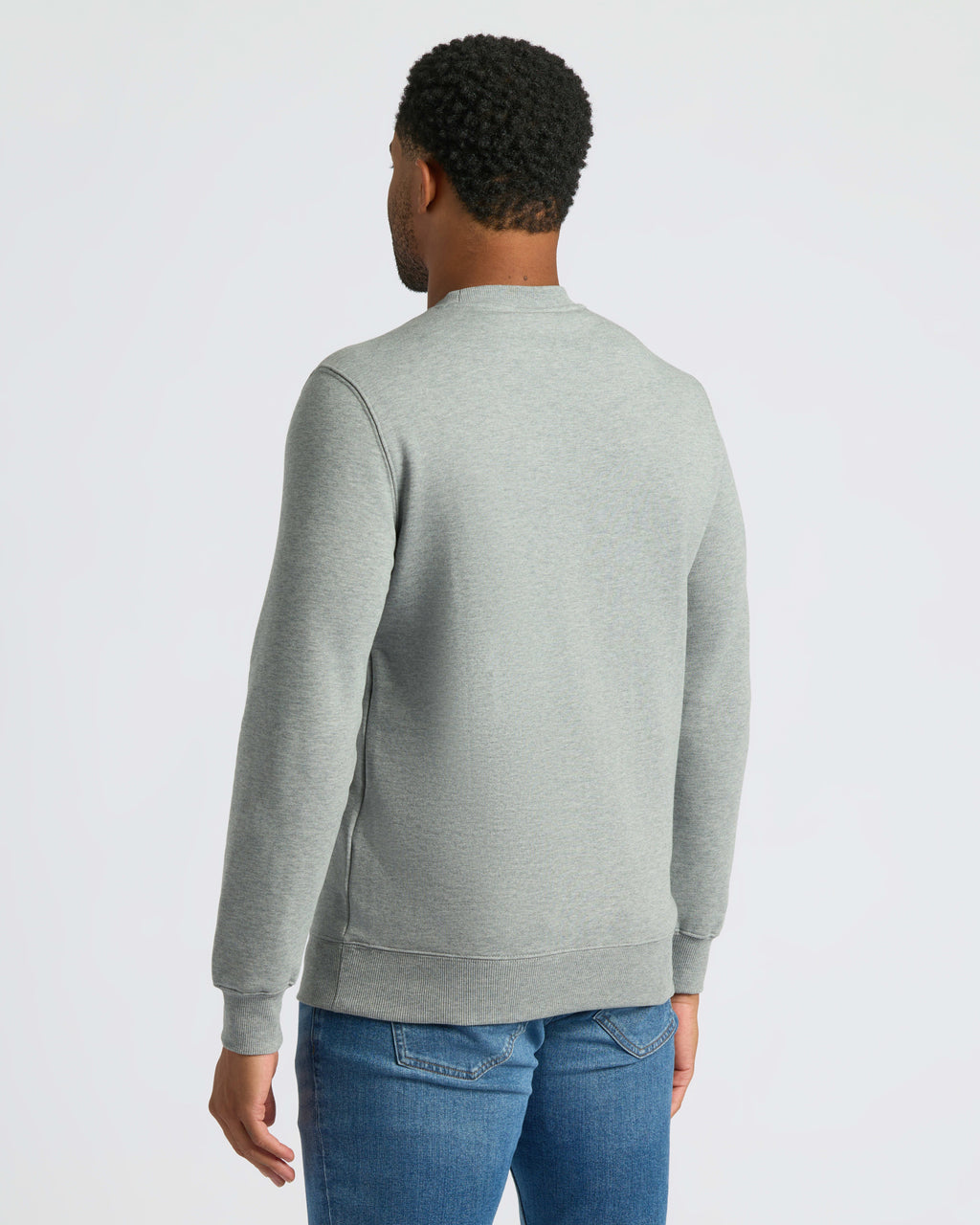 Heather Gray Fleece French Terry Pullover Crew Neck