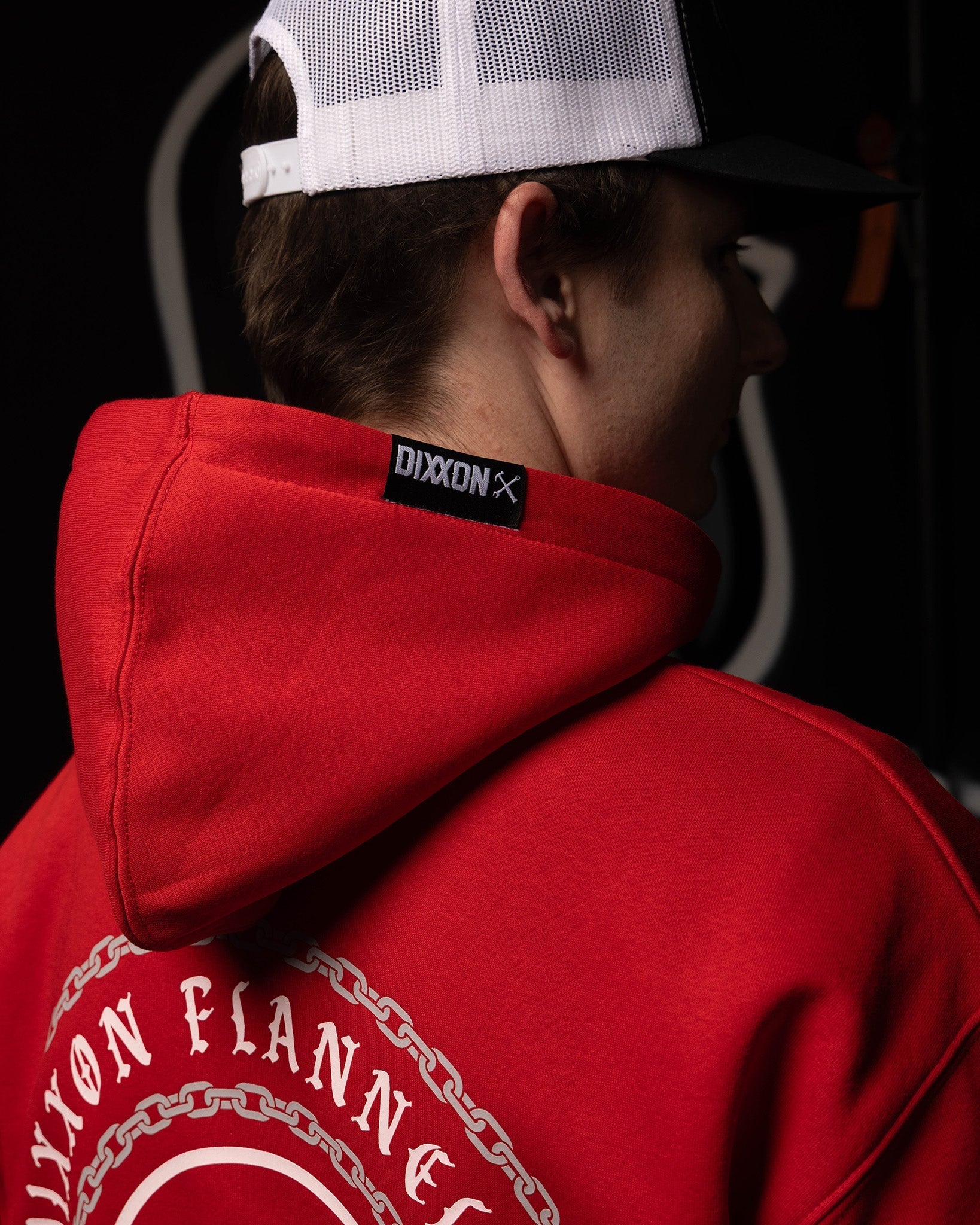 Gray & White Linked Pullover Hoodie - Red