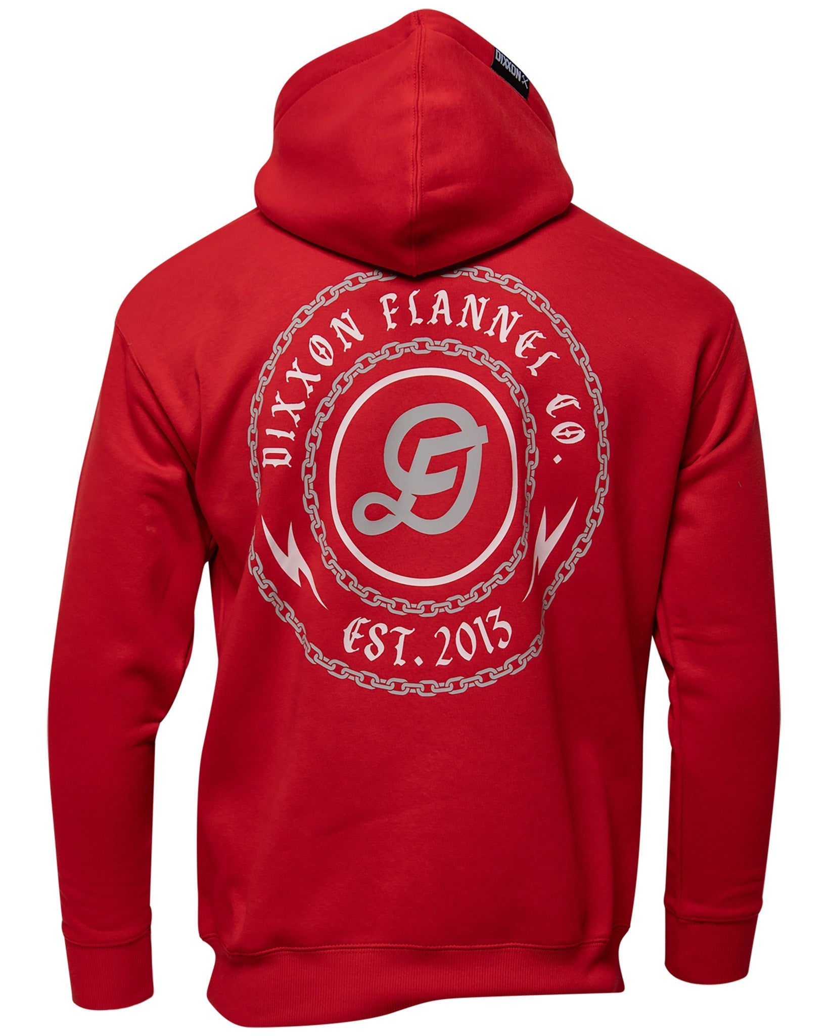 Gray & White Linked Pullover Hoodie - Red