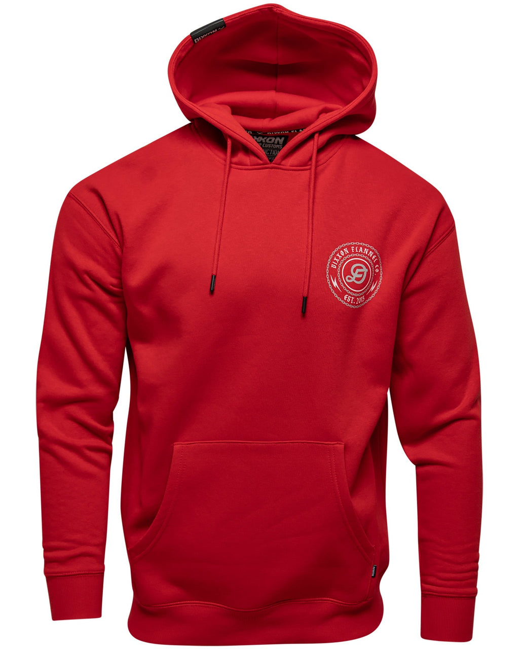 Gray & White Linked Pullover Hoodie - Red