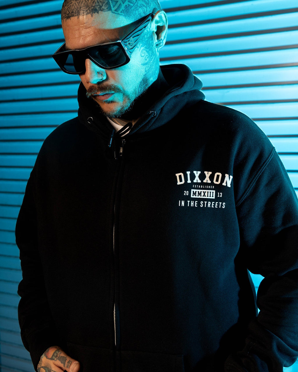 In the Streets Zip Up Hoodie - Black & White