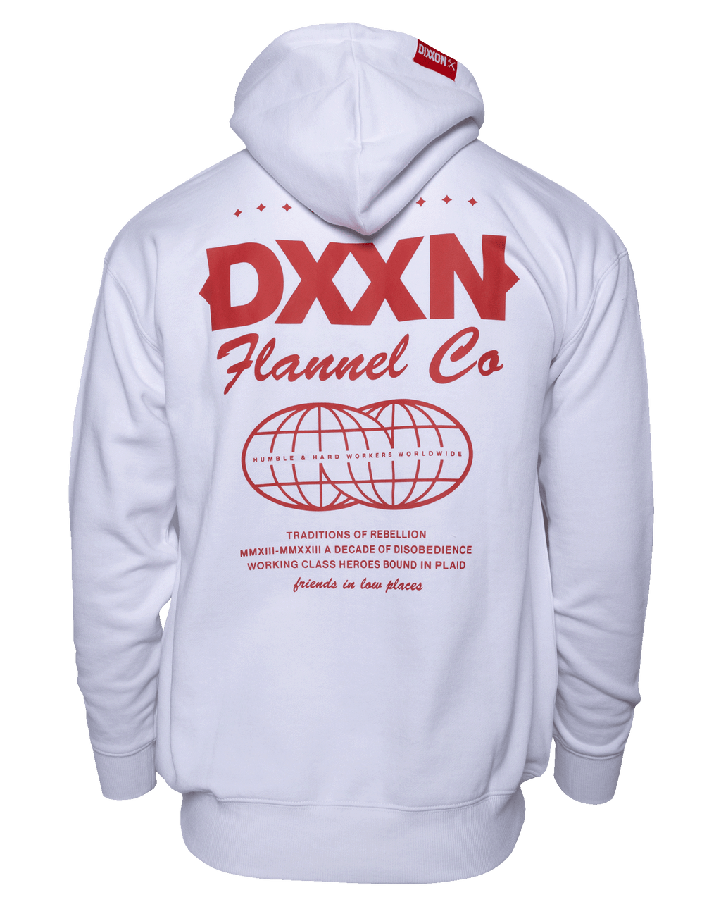 Red Tech Zip Up Hoodie - White