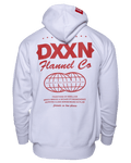 Red Tech Zip Up Hoodie - White