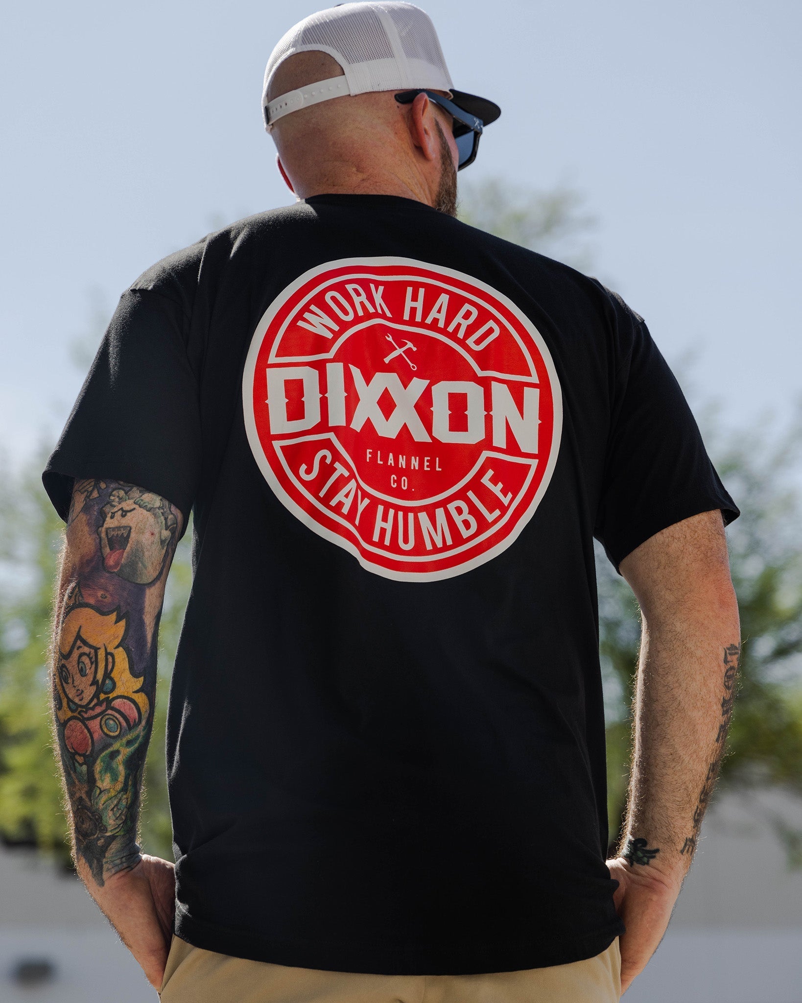 Red & White Corpo T-Shirt - Black