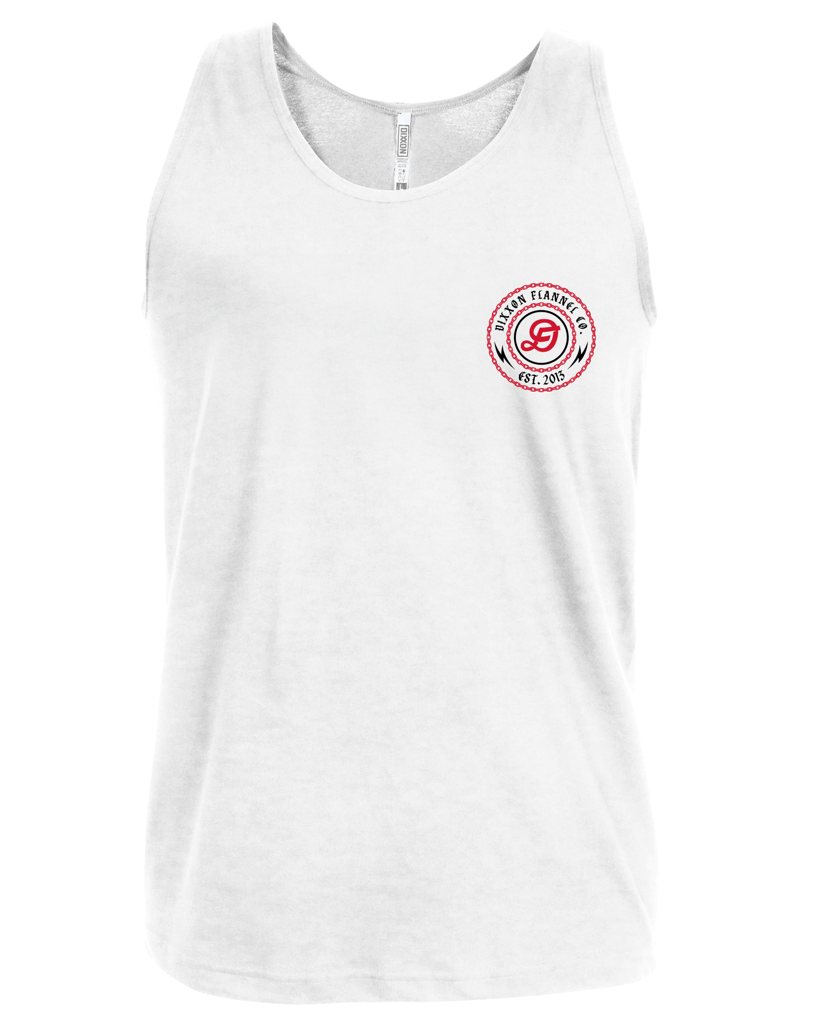 Red & Black Linked Tank - White