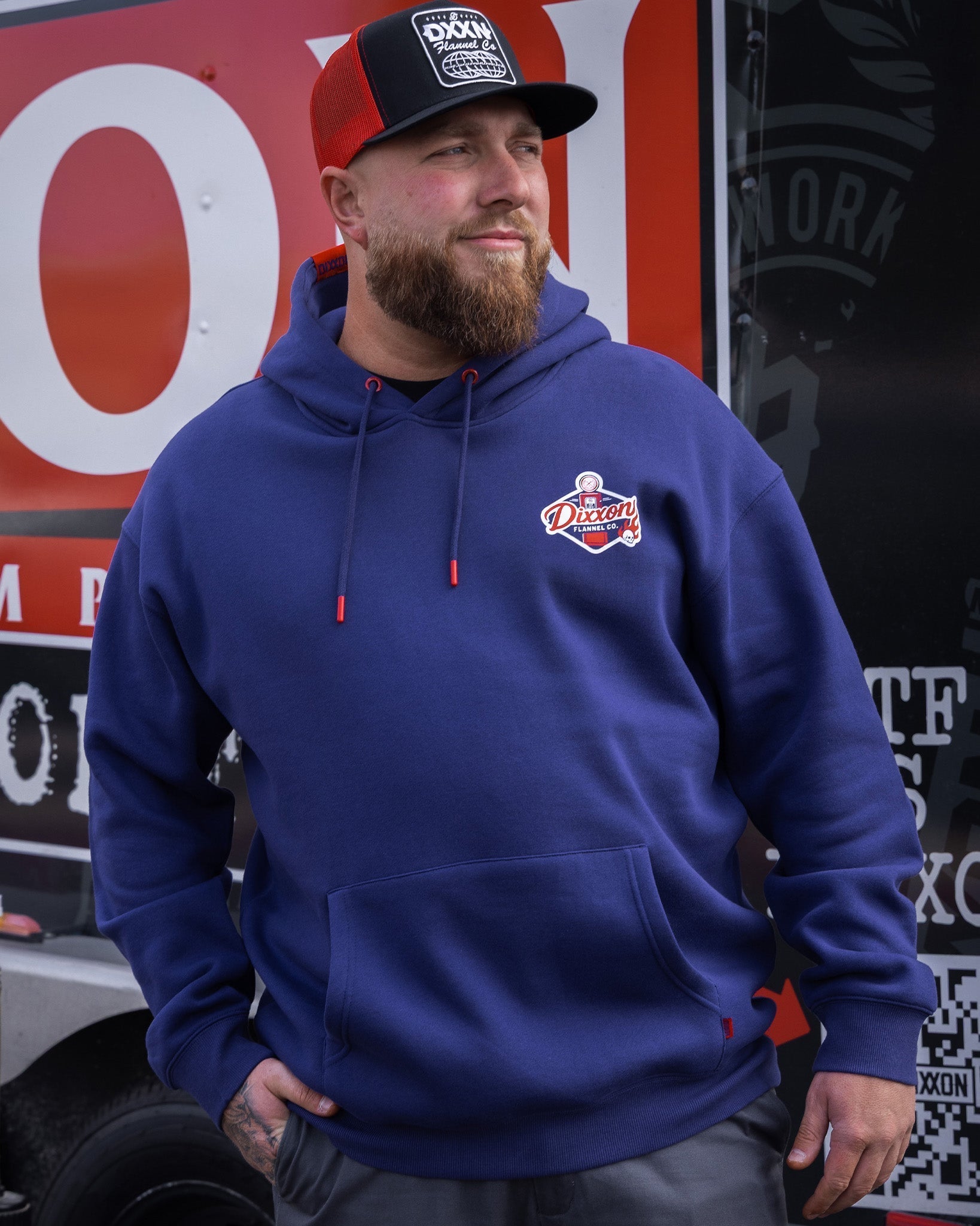 RWB Petrol Pullover Hoodie - Navy