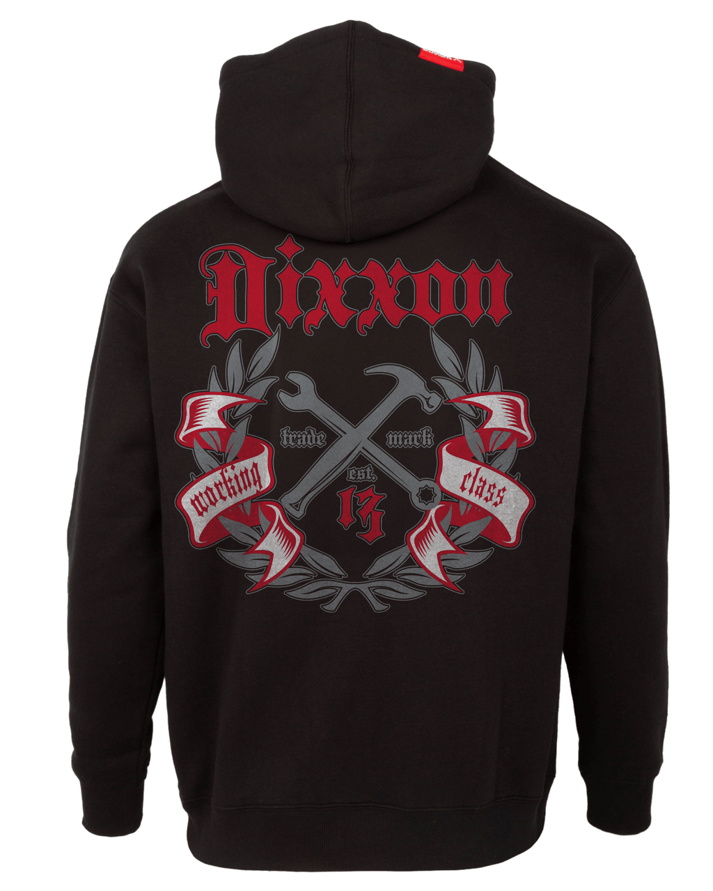 Gray & Red Award Crest Zip Up Hoodie - Black