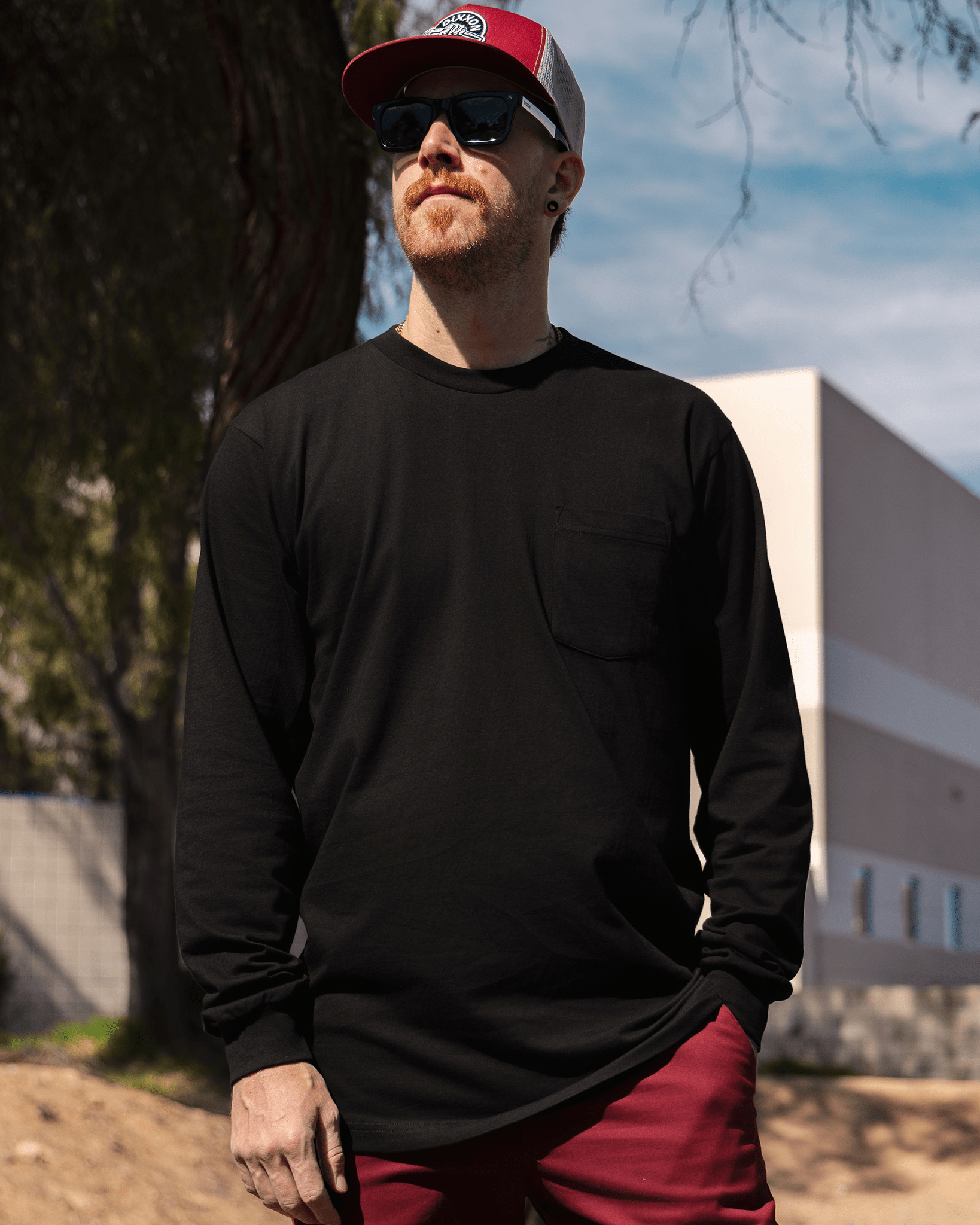 The Perfect Pocket Long Sleeve Tee - Black