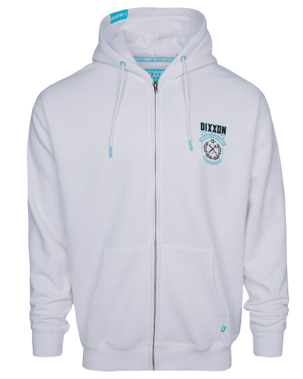 Tiffany & White Weld Zip Up Hoodie - White