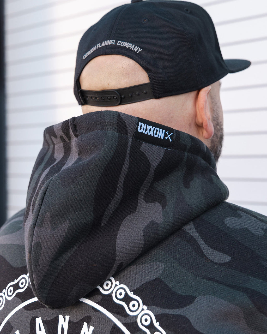 White Chain Driven Zip Up Hoodie - Black Camo