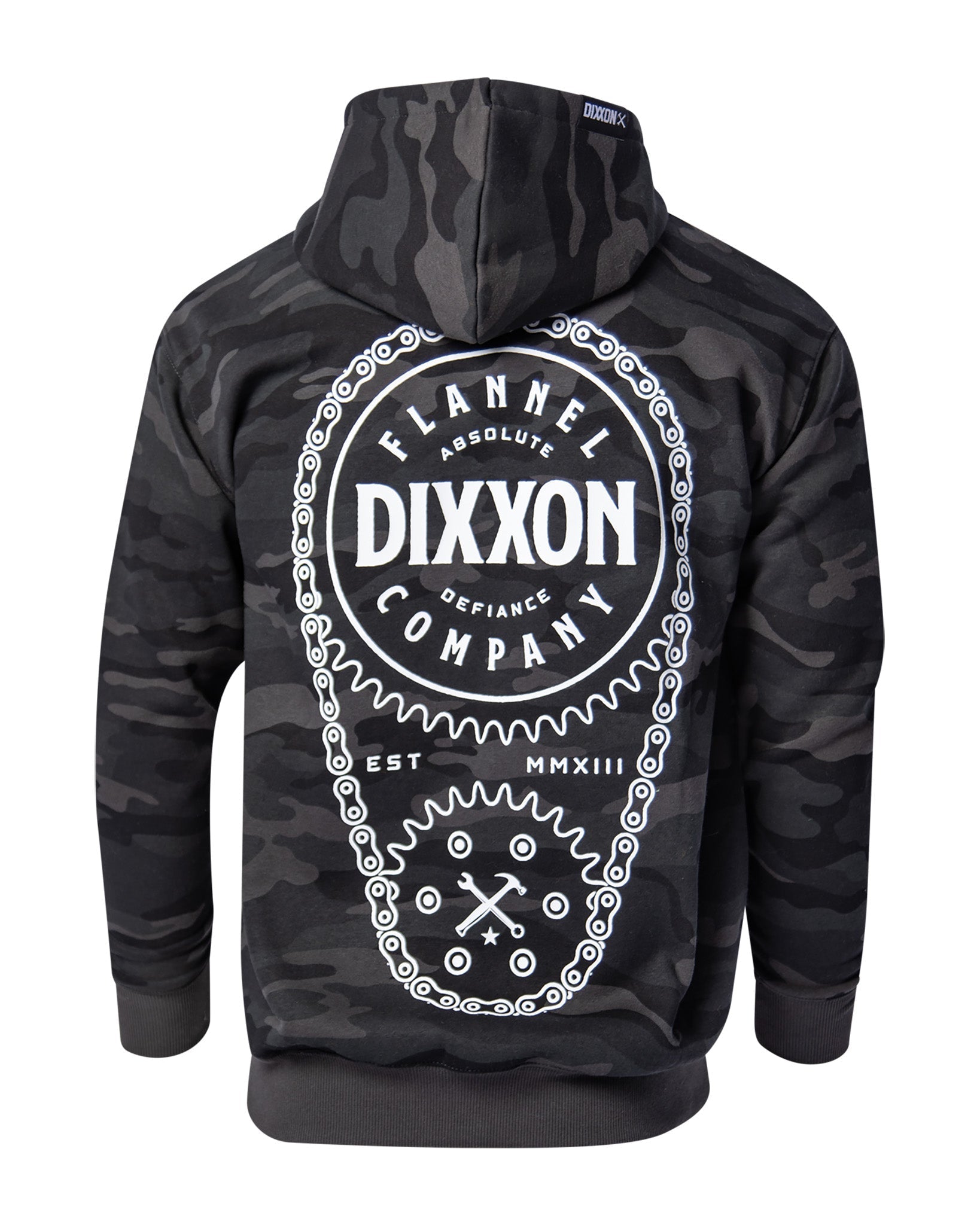 White Chain Driven Zip Up Hoodie - Black Camo