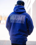 White Epicenter Zip Up Hoodie - Blue