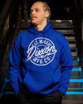 White MFG Pullover Hoodie - Blue
