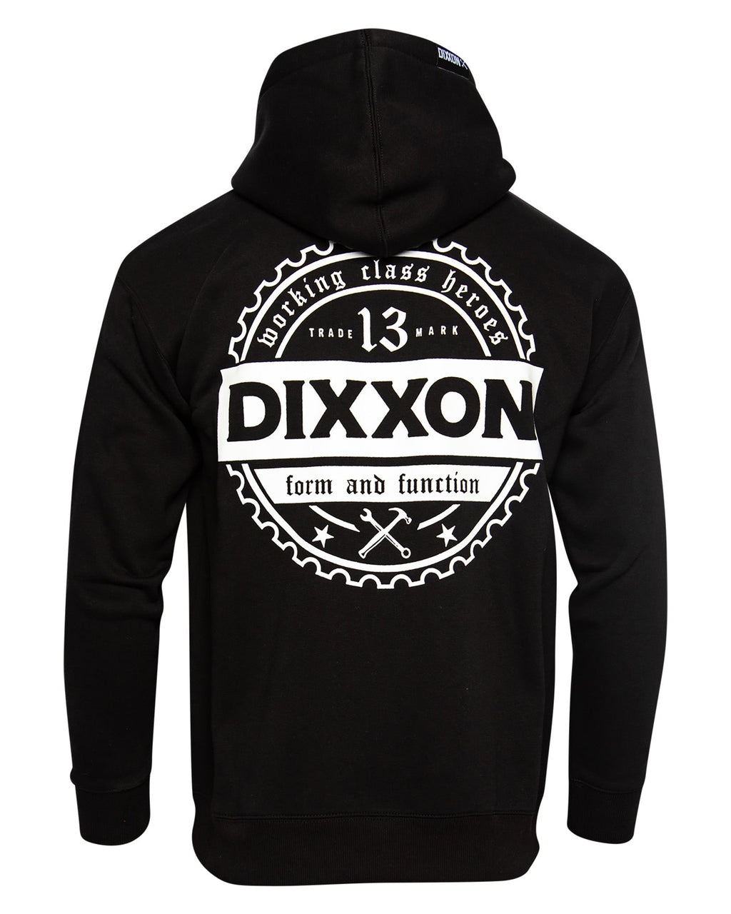 White Working Class Gear Pullover Hoodie - Black