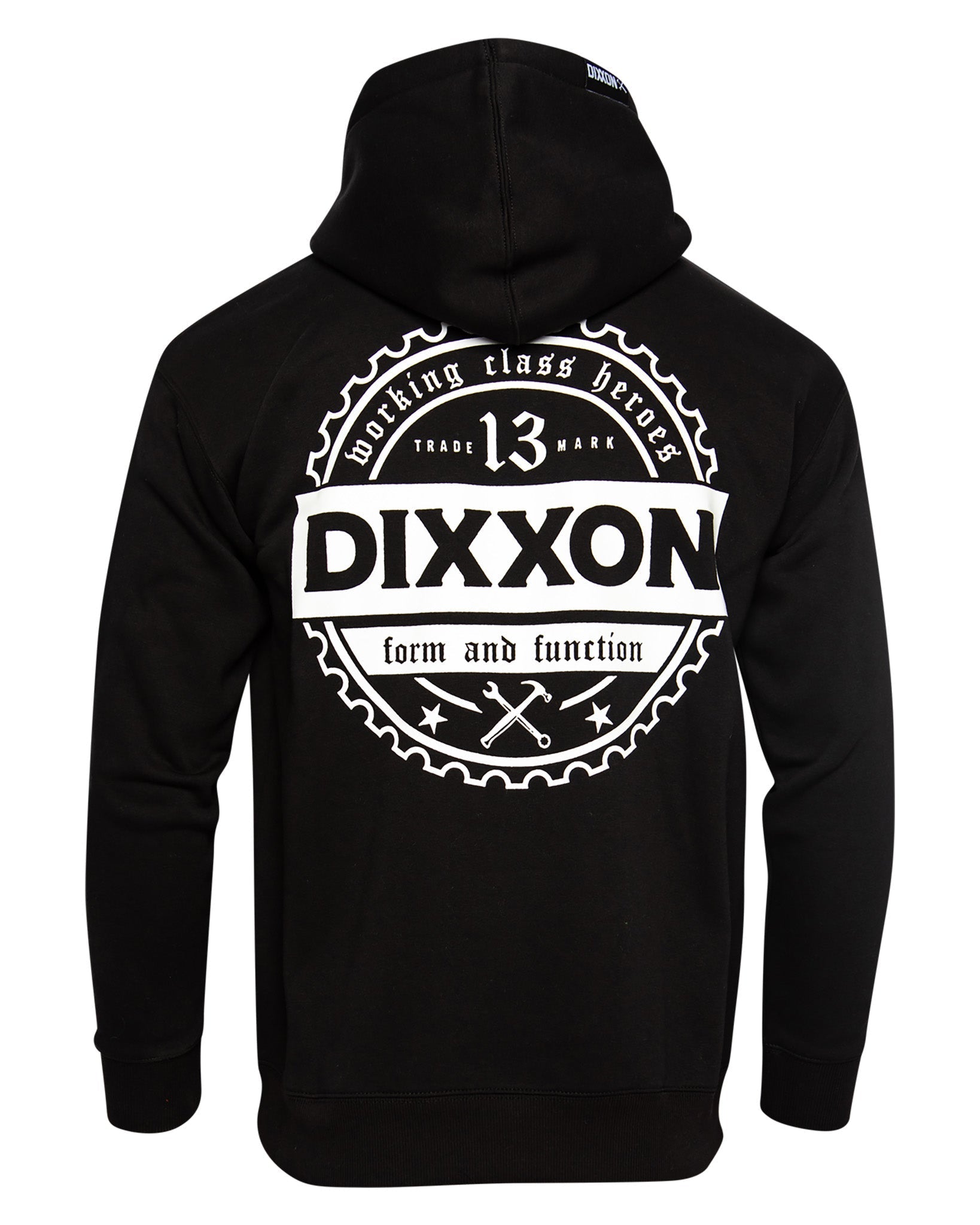 White Working Class Gear Pullover Hoodie - Black