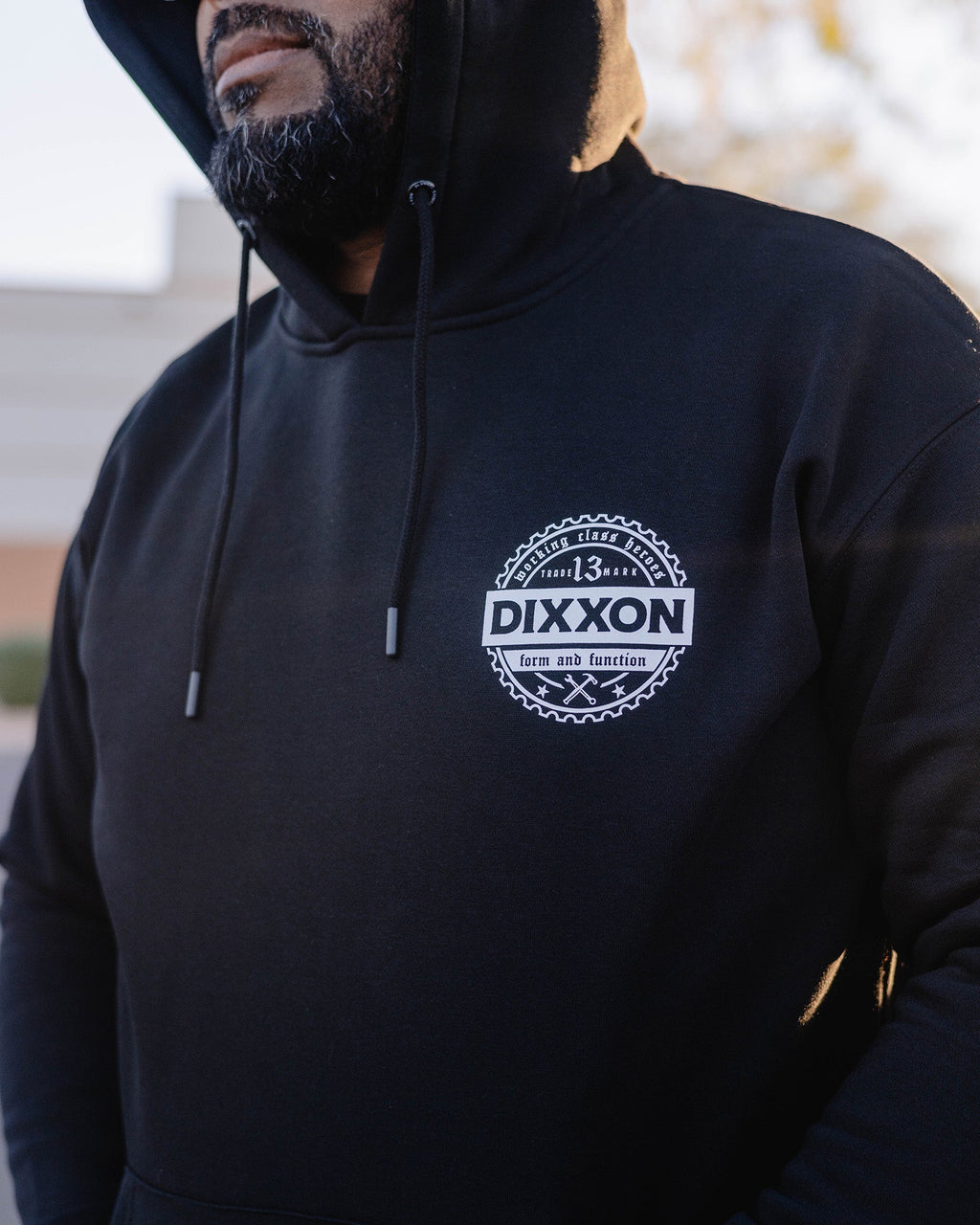 White Working Class Gear Pullover Hoodie - Black