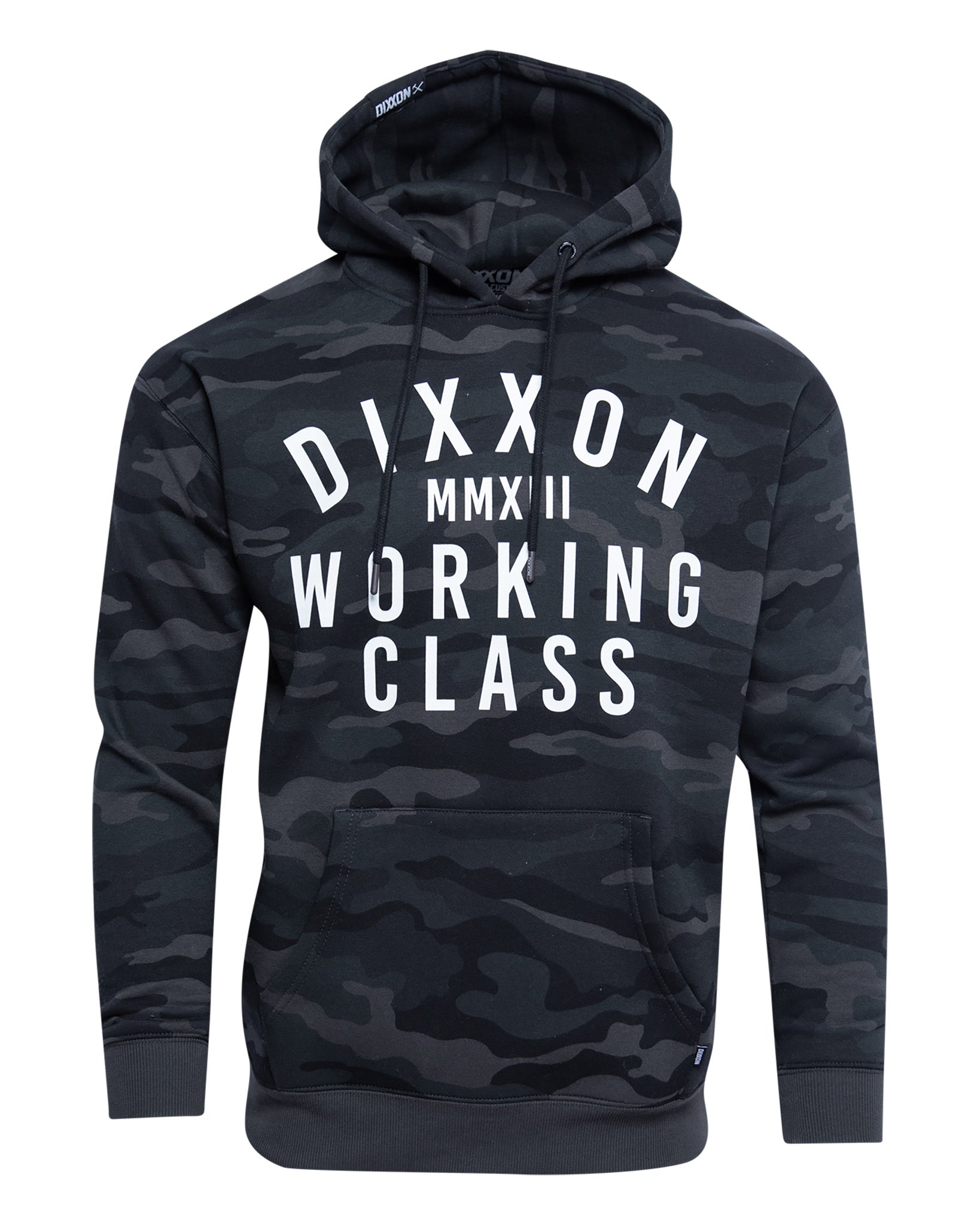 White Working Class Pullover Hoodie - Black Camo