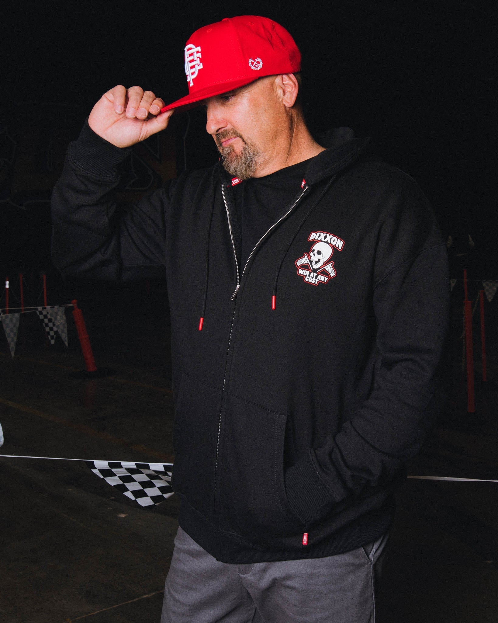 Win At Any Cost Zip Up - Black